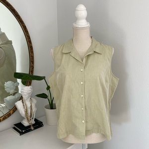 Green J. Crew button up tank top dress shirt